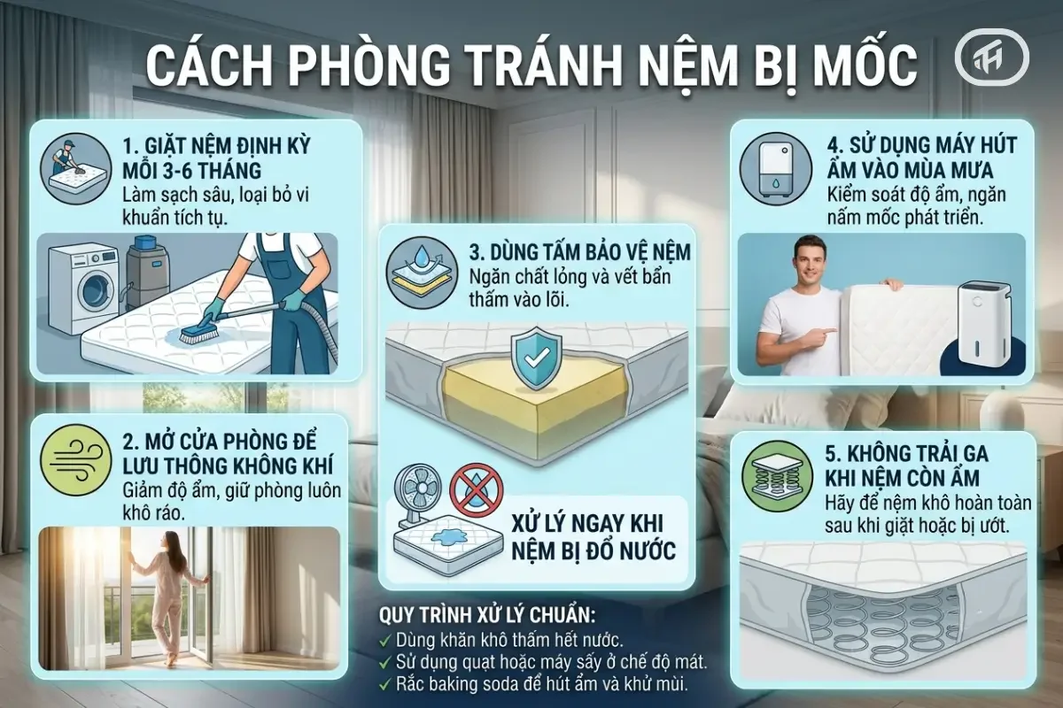 Cách chống nệm bị mốc