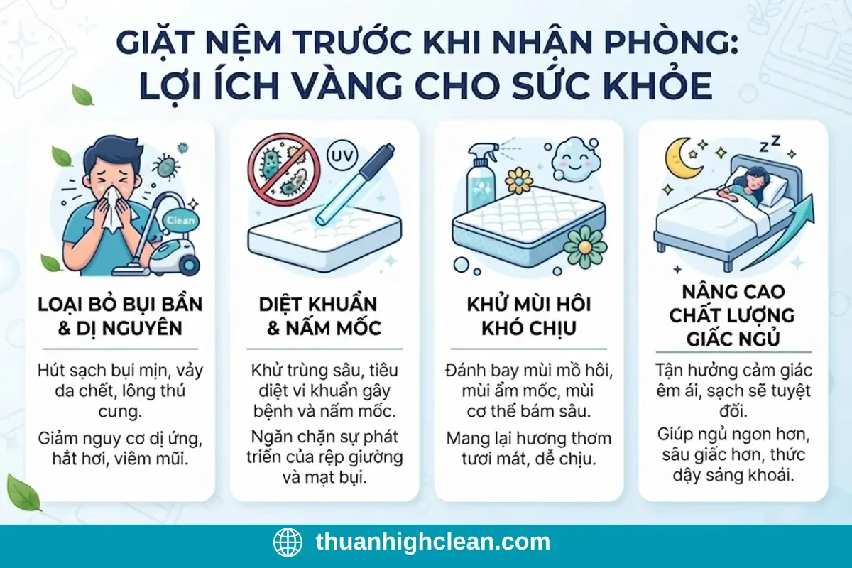 Những lợi ích khi vệ sinh nệm trước khi vào ở