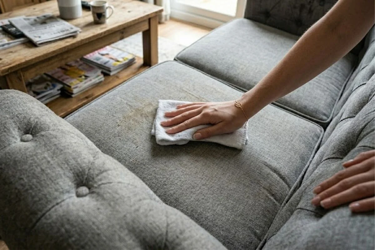 Có thể tự lau nếu sofa chưa bẩn nặng